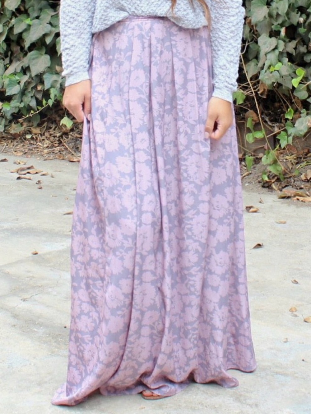 Painted Threads Lavender Floral Maxi Skirt
